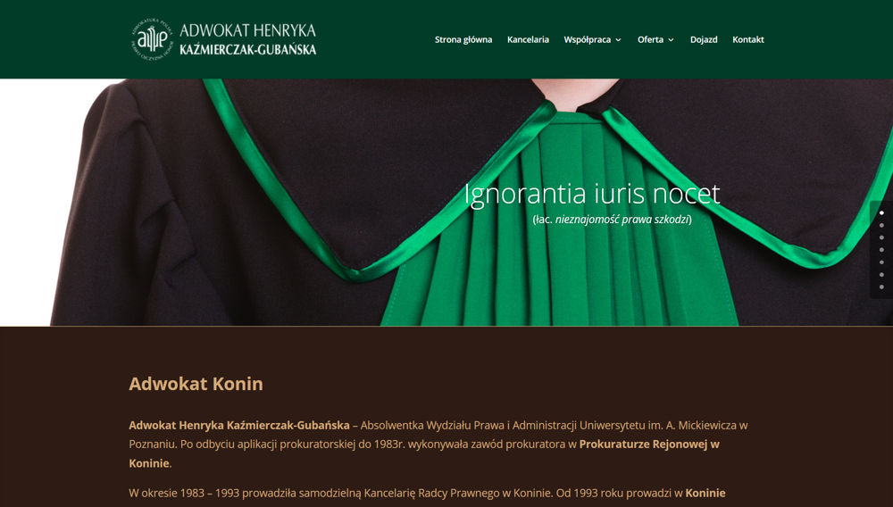Zrzut ekranu strony adwokat-gubanska.pl
